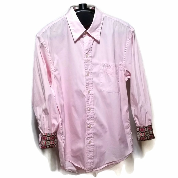 Ford Warriors In Pink Decorative Cuff Casual Shirt - Picture 1 of 6